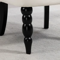 HOMCOM Accent Armchair, Vintage Lounge Chair with Button Tufted Back, Turned Legs for Living Room, Dining Room, Cream White(m-10)