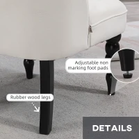 HOMCOM Accent Armchair, Vintage Lounge Chair with Button Tufted Back, Turned Legs for Living Room, Dining Room, Cream White(m-4)