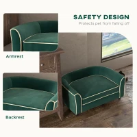 PawHut Pet Couch, Dog Bed for Small and Medium Dogs with Soft Cushion, Washable and Removable Cover, Dark Green(m-7)
