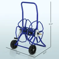 Outsunny Garden Hose Reel Cart, Portable Water Hose Cart Hold Up to 98' of 5/8" Hose (Hose Not Included), Blue(m-3)