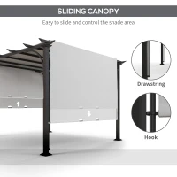 Outsunny 10' x 10' Outdoor Pergola Patio Gazebo Canopy Sun Shelter, Steel Frame, White(m-5)