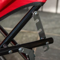 Outsunny Adjustable Outdoor Lounge Chair, Garden Folding Chaise Lounge with Face Hole Reclining Tanning Chair Seat, Folding Camping Beach Lounging Bed w/ Support Pillow, Red(m-9)