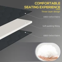 Outsunny Folding Chaise Lounge with Reclining Back, 25.6" x 74" x 14.2", Black(m-4)