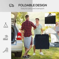 Outsunny Folding Chaise Lounge with Reclining Back, 25.6" x 74" x 14.2", Black(m-7)