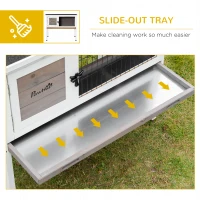 PawHut Elevated Rabbit Hutch with Hinged Roof & Metal Cage - Secure Outdoor Shelter for Small Animals, Easy Access Design(m-4)