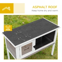 PawHut Elevated Rabbit Hutch with Hinged Roof & Metal Cage - Secure Outdoor Shelter for Small Animals, Easy Access Design(m-5)