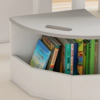 Qaba 5 Piece Kids Table and Chairs Set with Storage for Art, Craft, Drawing, Playroom, Classroom, Nursery, Gray(m-8)