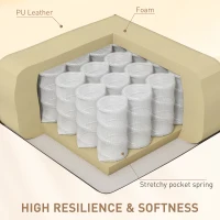 HOMCOM Vibration Massage Recliner Chair for Living Room with Heat,  Swivel Single Sofa, Modern PU Leather Manual Reclining Chair with Footrest, Cream White(m-6)