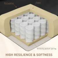 HOMCOM Vibration Massage Recliner Chair for Living Room with Heat,  Swivel Single Sofa, Modern PU Leather Manual Reclining Chair with Footrest, Black(m-6)