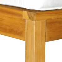 Outsunny 6 Piece Wood Patio Furniture Set, Outdoor Sectional Sofa with Cushions and Coffee Table, Acacia Wood Conversation Set Couch, Cream White(m-8)