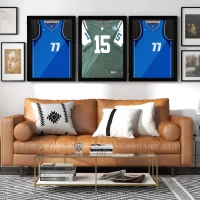 HOMCOM Set of 3 Jersey Display Frame Case, Acrylic Sports Shirt Shadow Box for Basketball Football Baseball, 23.5" x 31.5", Black(m-8)