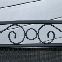 Outsunny Outdoor Glider Chairs with Coffee Table, Patio 2-Seat Rocking Chair Swing with Breathable Sling for Backyard, Black(m-8)