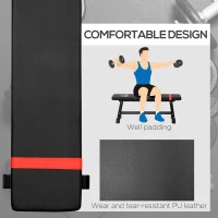 Soozier Flat Weight Bench with Dumbbell Rack, Padded Seat and Anti-slip Foot Pads for Home Gym Workout(m-6)