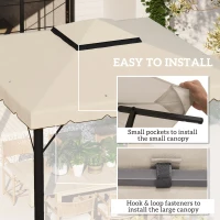 Outsunny 10' x 10' Gazebo Replacement Canopy, Gazebo Top Cover with Double Vented Roof for Garden Patio Outdoor TOP ONLY, Beige(m-5)