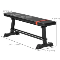 Soozier Flat Weight Bench with Dumbbell Rack, Padded Seat and Anti-slip Foot Pads for Home Gym Workout(m-3)