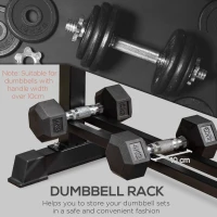 Soozier Flat Weight Bench with Dumbbell Rack, Padded Seat and Anti-slip Foot Pads for Home Gym Workout(m-5)