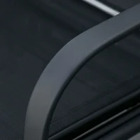 Outsunny Outdoor Glider Chairs with Coffee Table, Patio 2-Seat Rocking Chair Swing with Breathable Sling for Backyard, Black(m-7)