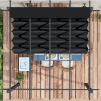 Outsunny 10' x 12' Retractable Pergola Canopy, Aluminum Pergola Sun Shade Shelter for Garden, Patio, Backyard, Deck, Gray(m-9)