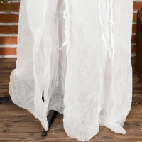 Outsunny 74" Life Size Outdoor Halloween Decorations White Witch Holding Pumpkin Head, Standing Skeleton Ghost Animated Prop Décor with Light Up Eyes and Body(m-9)