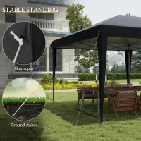 Outsunny 10' x 20' Pop Up Canopy Tent, Upgraded Heavy Duty Tents for Parties, Outdoor Instant Gazebo Sun Shade Shelter with Carry Bag, for Catering, Events, Wedding, Backyard BBQ, Black(m-7)