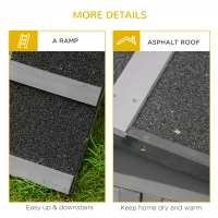 PawHut Solid Wood Rabbit Hutch Bunny Cage Pet Guinea Pig House Outdoor Small Animal Habitat w/ Ramp, Weather-Resistant Asphalt Openable Roof,Pull-out Tray, Light Grey(m-7)