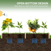 Outsunny 96" x 24" x 10" Wooden Raised Garden Bed with 2 Planter Box and Non-woven Fabric Liner for Backyard, Patio to Grow Vegetables, Herbs, and Flowers, Natural(m-5)