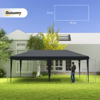Outsunny 10' x 20' Pop Up Canopy Tent, Upgraded Heavy Duty Tents for Parties, Outdoor Instant Gazebo Sun Shade Shelter with Carry Bag, for Catering, Events, Wedding, Backyard BBQ, Black(m-3)