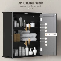 HOMCOM Bathroom Medicine Cabinet, Wall Cabinet with 2 Doors and Adjustable Shelf, Space Saver Over Toilet Cabinet(m-5)