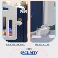 Qaba Baby Playpen, 18 Panels Sturdy Safety Play Yard for Babies and Toddlers, 85" x 57" Foldable Baby Playard, Indoor Outdoor Kids Activity Center with Anti-Slip Base(m-6)