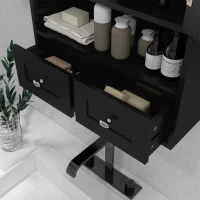 kleankin Medicine Cabinet, Bathroom Wall Cabinet with Shelf and Drawers for Hallway, Living Room, Black(m-7)