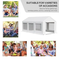 Outsunny 20' x 10' Party Tent Canopy, Gazebo Tent with 6 Removable Side Walls and Windows for Outdoor Event, White(m-4)