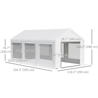 Outsunny 20' x 10' Party Tent Canopy, Gazebo Tent with 6 Removable Side Walls and Windows for Outdoor Event, White(m-3)