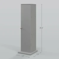 HOMCOM Small Toilet Paper Cabinet, Bathroom Corner Cabinet with Doors and Shelves for Paper Shampoo, Gray(m-3)