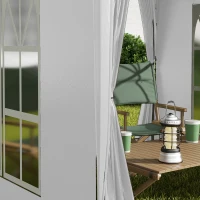 Outsunny 6.6'x6.6' Pop Up Canopy Tent with Sidewalls, Instant Sun Shelter Camping Gazebo with Carry Bag, White(m-10)