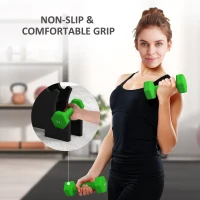 Soozier 2 x 2 lbs., 2 x 3 lbs., 2 x 5 lbs. Dumbbells Set with Dumbbell Rack, Hand Weights for Home Gym Training(m-6)