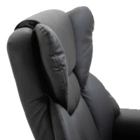 HOMCOM Massage Recliner Chair Heated Swiveling Armchair with Footrest, with Wrapped Wood Base, 10 Vibration Levels, Faux Leather, Black(m-8)