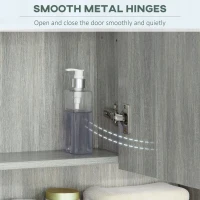 kleankin Wall Mounted Bathroom Medicine Cabinet with Mirror and Adjustable Shelves, Grey(m-5)