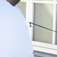 Outsunny 8ft Inflatable Christmas Snowman with Crystal Ball Body and Black Hat, Blow-Up Outdoor LED Yard Display for Lawn Garden Party(m-10)