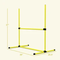 PawHut 4 Piece Dog Agility Set with Adjustable Height Jump Bars, Carry Bag, Displacing Top Bar, Yellow Yellow(m-3)