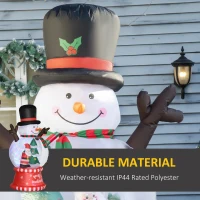 Outsunny 8ft Inflatable Christmas Snowman with Crystal Ball Body and Black Hat, Blow-Up Outdoor LED Yard Display for Lawn Garden Party(m-4)