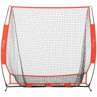 Soozier 6' x 6' Baseball Net for Hitting Pitching Practice with Carry Bag, Red(m-10)