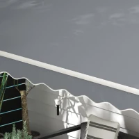 Outsunny 13' x 8' Manual Retractable Patio Awning Sun Shade Outdoor Deck Window Door Canopy Shelter Aluminum Frame Grey(m-9)