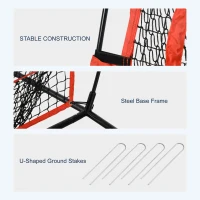 Soozier 6' x 6' Baseball Net for Hitting Pitching Practice with Carry Bag, Red(m-6)