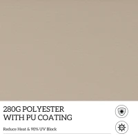 Outsunny 13' x 8' Manual Retractable Patio Awning Sun Shade Outdoor Deck Window Door Canopy Shelter Aluminum Frame Khaki(m-5)