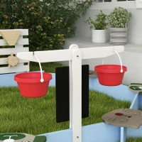 Outsunny Wooden Sandbox for 3-7 Years, 85" x 85" x 25", Blue(m-9)