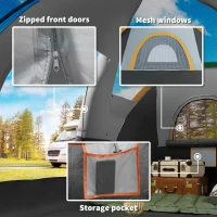 Outsunny 5-6 Person Family Tent, Outdoor Camping Tent with Lighting Hook, Carrying Bag for Camping, Hiking and Travelling, Cream(m-9)