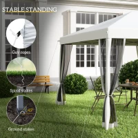 Outsunny 10' x 10' Pop Up Canopy Tent Gazebo with Removable Mesh Sidewall Netting, Carry Bag for Backyard Patio Outdoor, Cream(m-6)