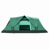 Outsunny 5-6 Person Family Tent, Outdoor Camping Tent with Lighting Hook, Carrying Bag for Camping, Hiking and Travelling, Green(m-2)