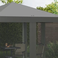 Outsunny 10' x 10' Pop Up Canopy Tent Gazebo with Removable Mesh Sidewall Netting, Carry Bag for Backyard Patio Outdoor, Light Grey(m-10)