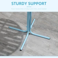 Outsunny 3 Pieces Patio Bistro Set, Metal Frame Garden Coffee Table Set with 2 Chairs & Round Table for Outdoor Yard Porch Poolside Balcony, Sky Blue(m-6)